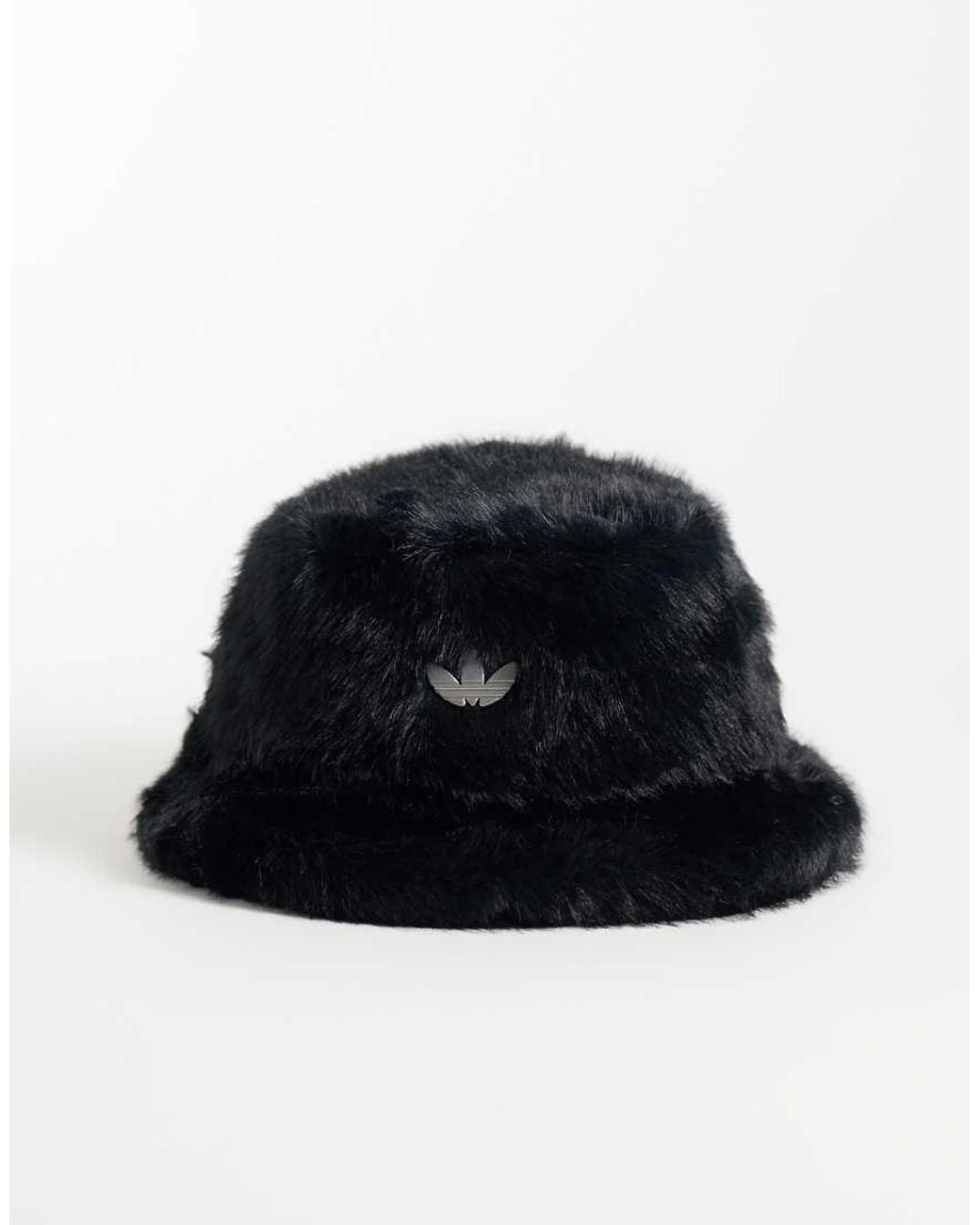 Adidas Originals Black Faux Fur Bucket Hat