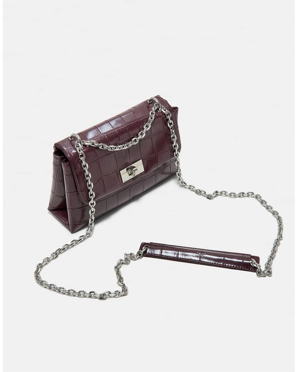 Stradivarius Purple Rigid Coconut Effect Crossbody Bag
