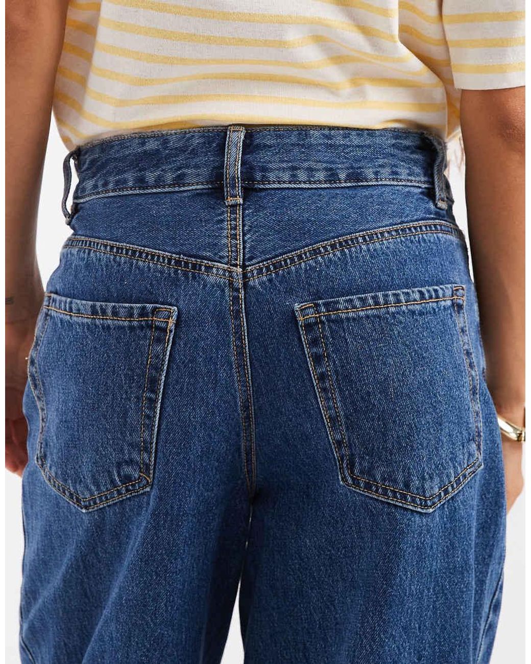 Vero Moda Blue Billie High Rise Barrel Leg Jeans