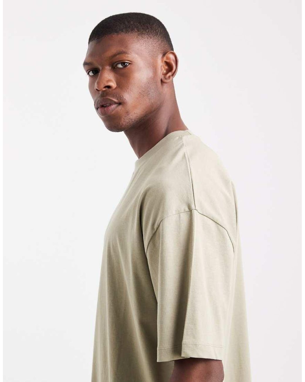 ASOS Natural Essentials Oversized Crew Neck T-Shirt for men