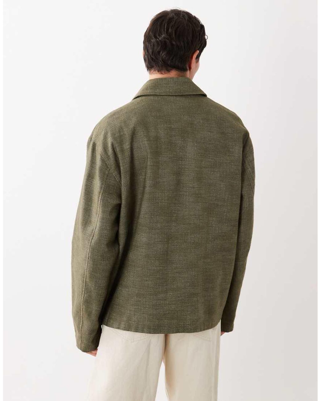 ASOS Green Cotton Worker Jacket for men