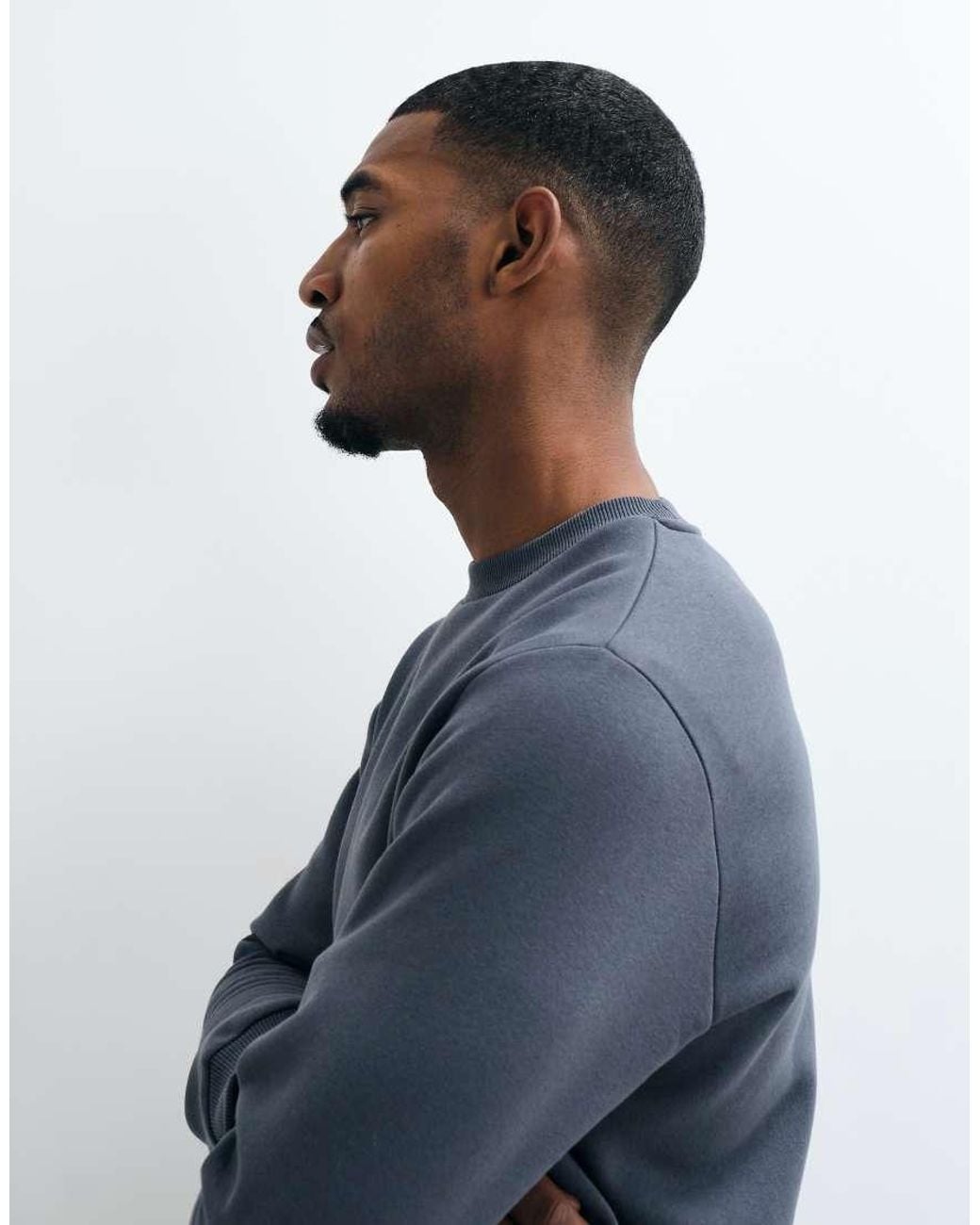 Jack & Jones Blue Oversized Crew Neck Jumper for men