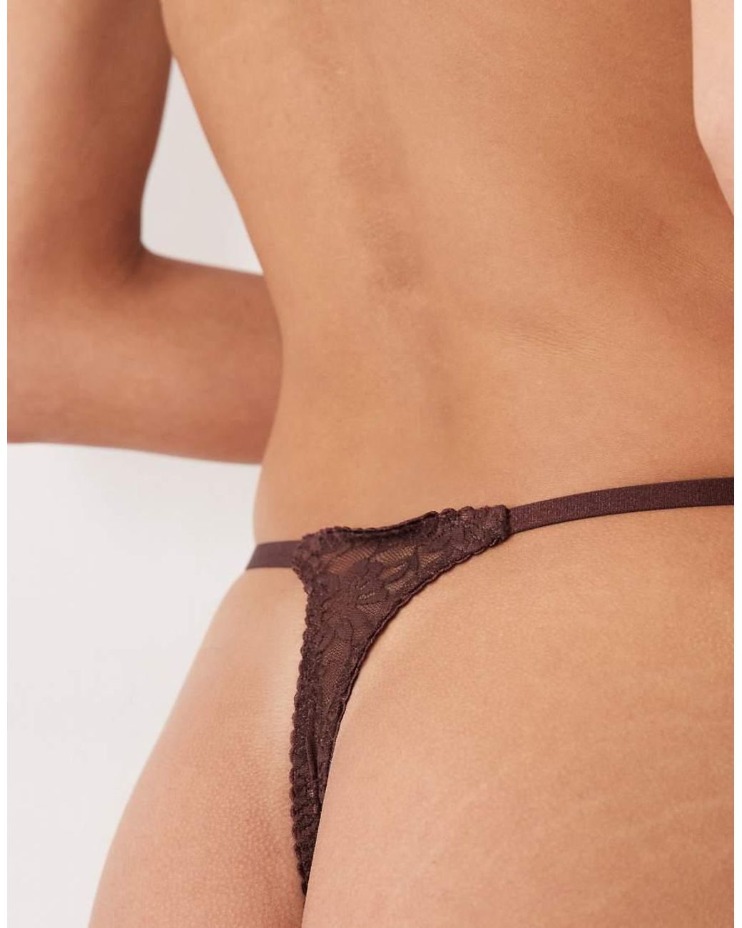ASOS Brown 3 Pack Lace Tanga Thong