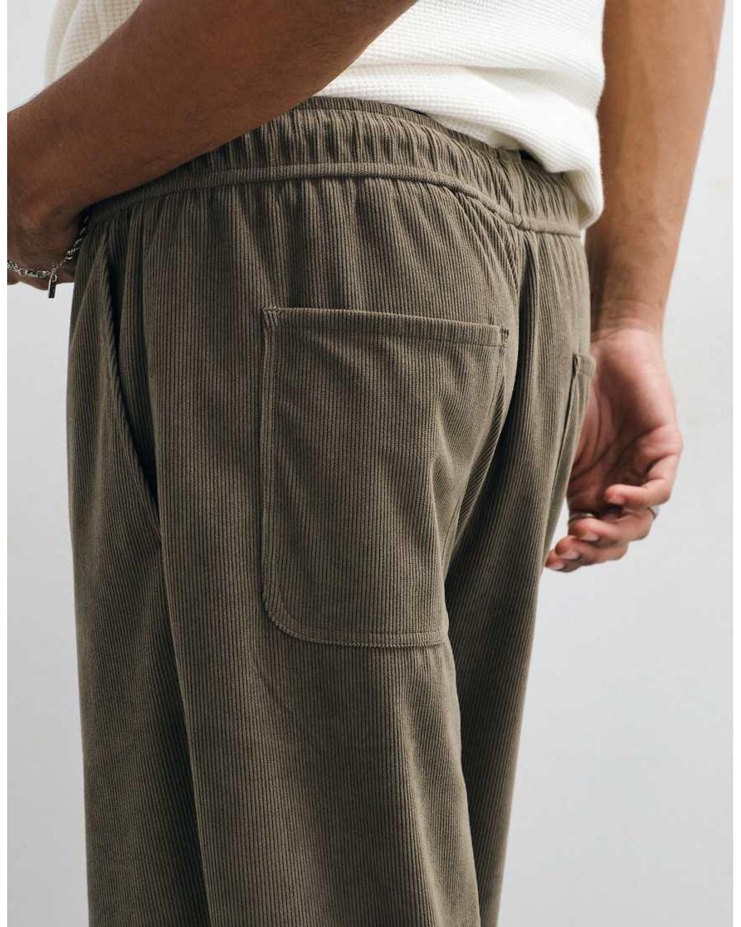 Only & Sons Gray Fade Loose Fit Corduroy Pants for men