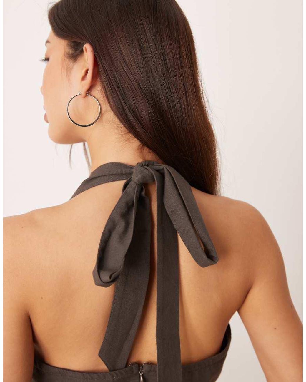 ASOS Natural Halter Neck Jumpsuit