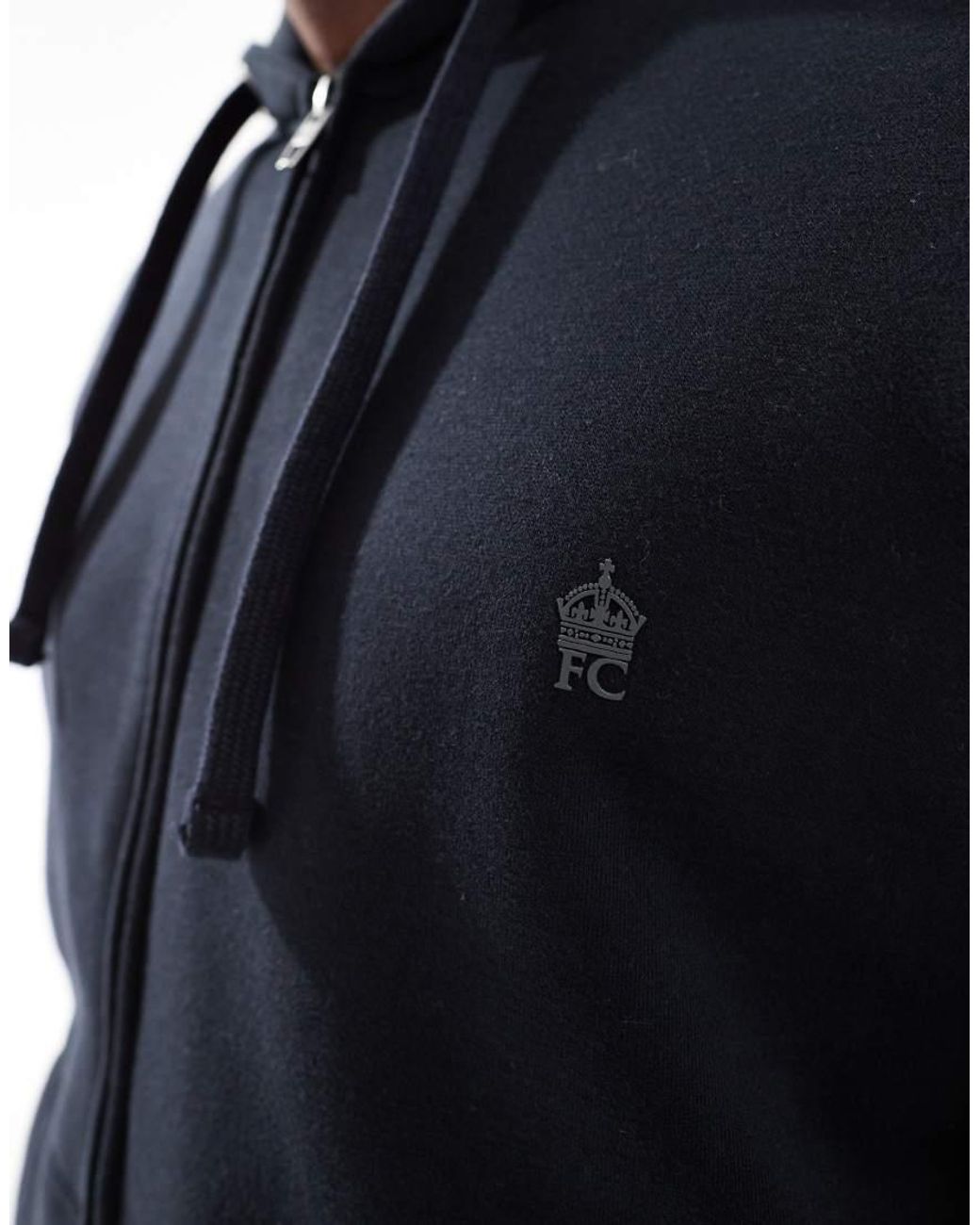 French Connection Blue French Connection Classic Zip Up Hoodie for men