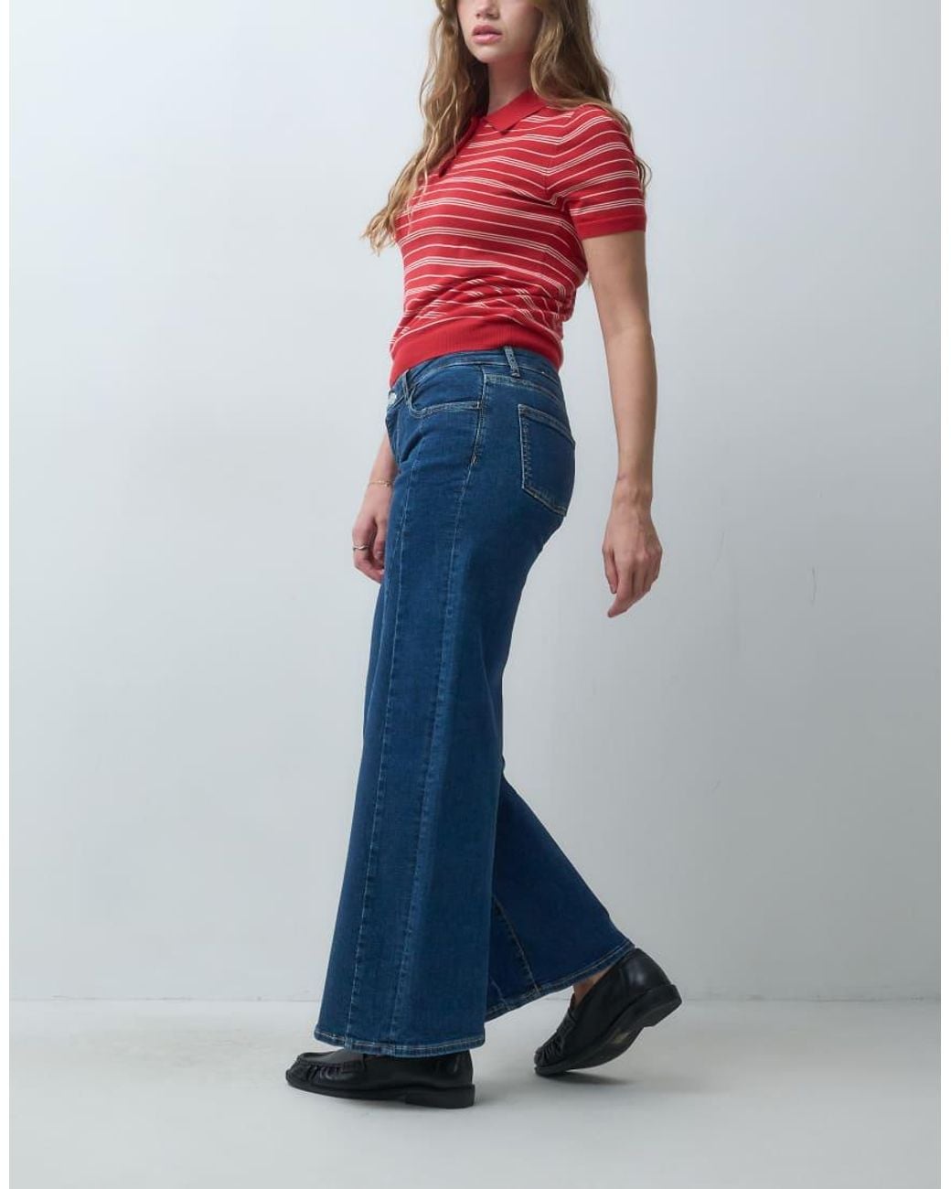 Mango Blue Teen Seam Front Straight Jean