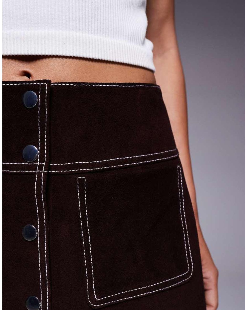 ASOS Blue Real Suede Mini Skirt