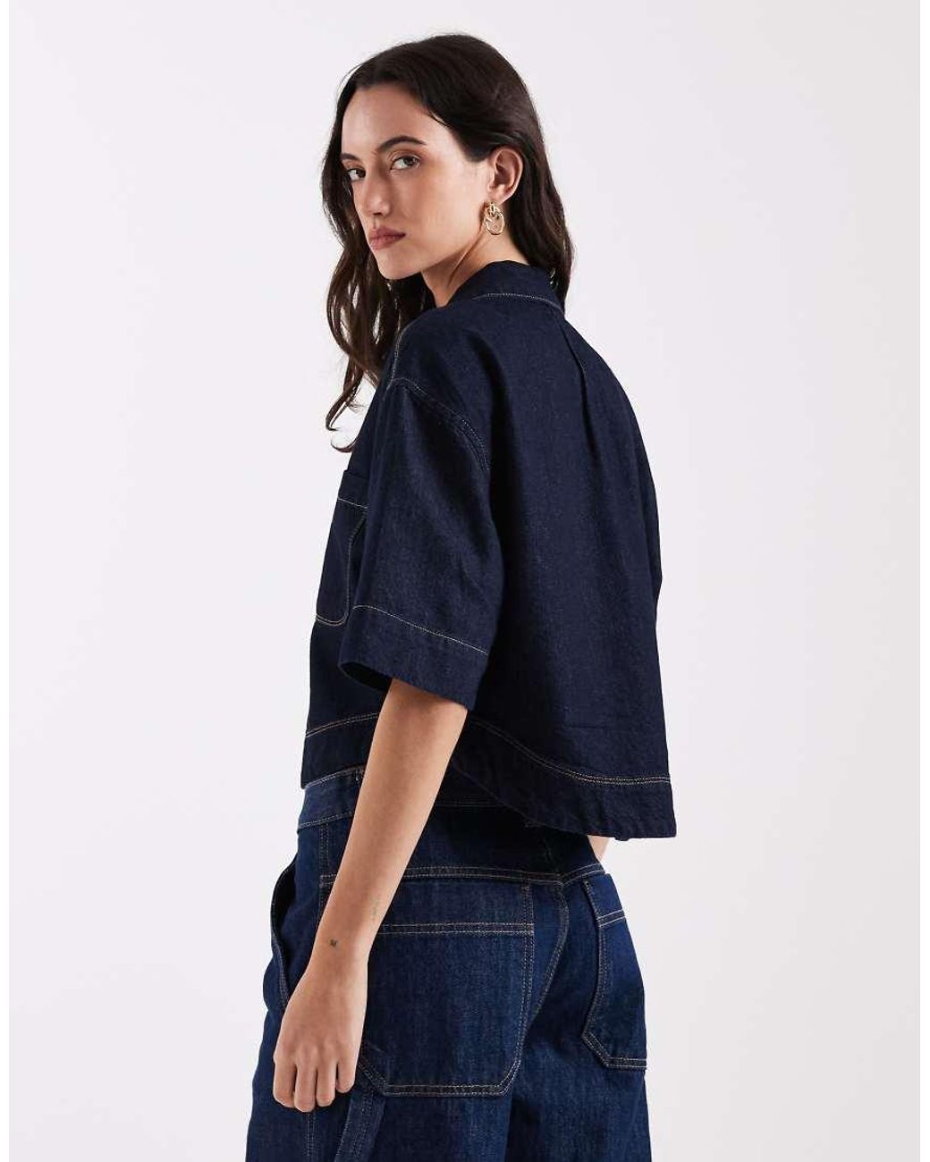 Camicia Corta Squadrata di ONLY in Blue