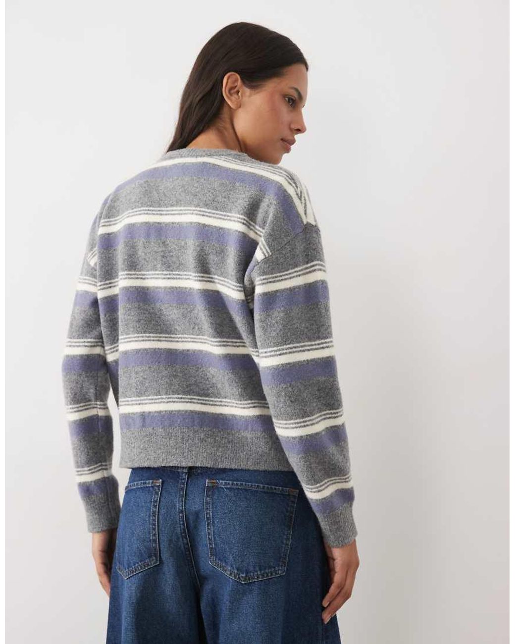 New Look Gray Crew Neck Cardigan