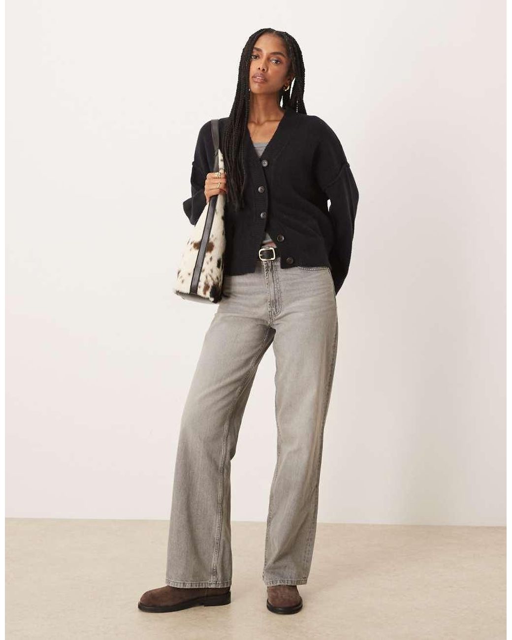Free People Black Cool Of The Night Cardi