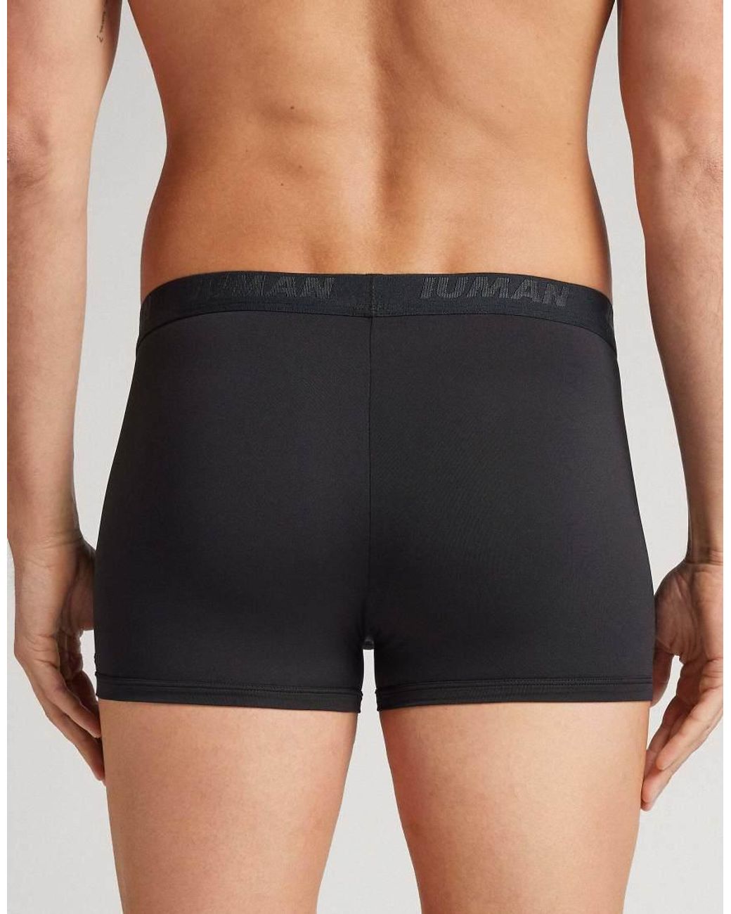 Intimissimi Black Microfibre Boxers With Logo for men