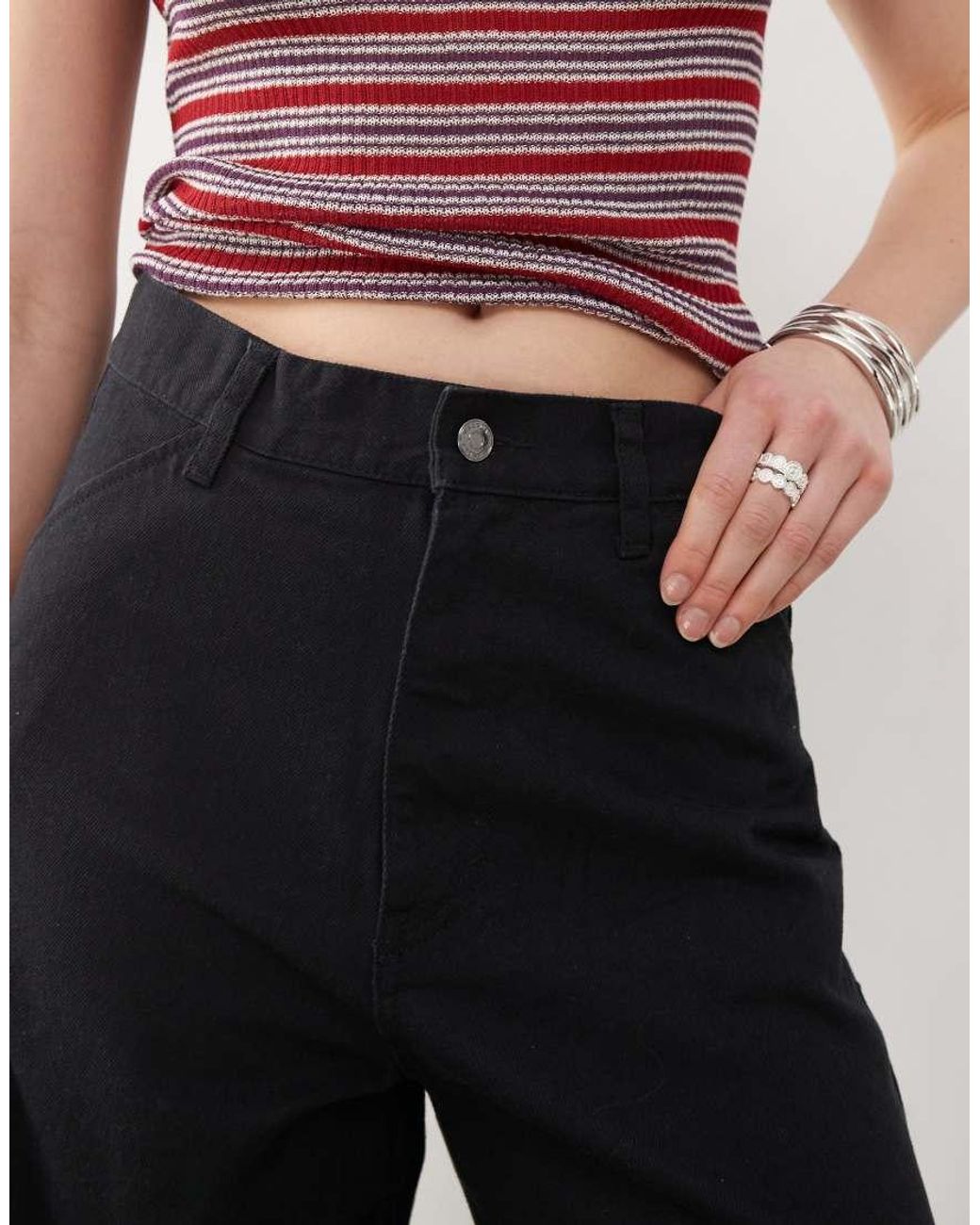 Weekday Black Astro Unisex Linen Blend Pants