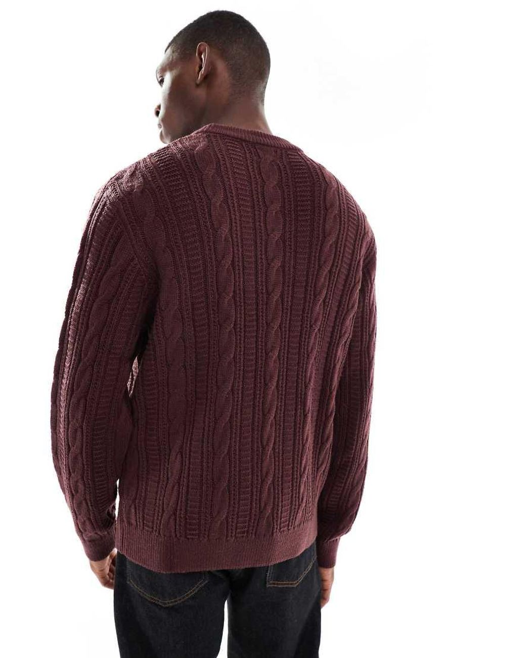 JJ Rebel Purple Cable Knit Jumper for men