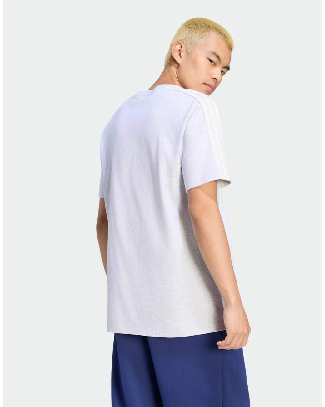 Adidas Originals White Adidas Kit 3-stripes Regular T-shirt for men