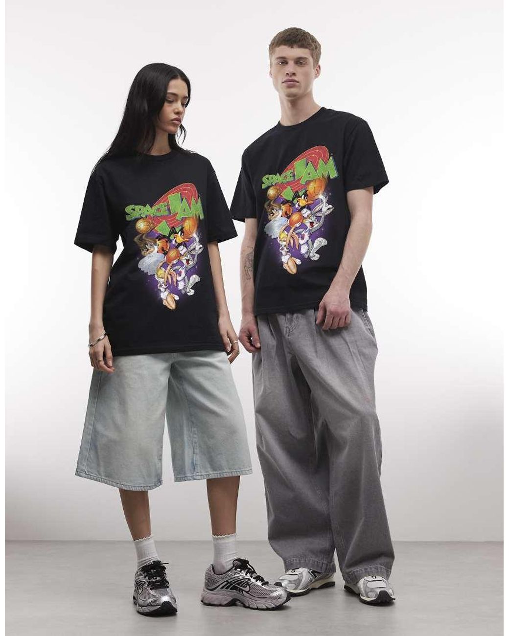 PRNT Black Space Jam Space Relaxed T-Shirt