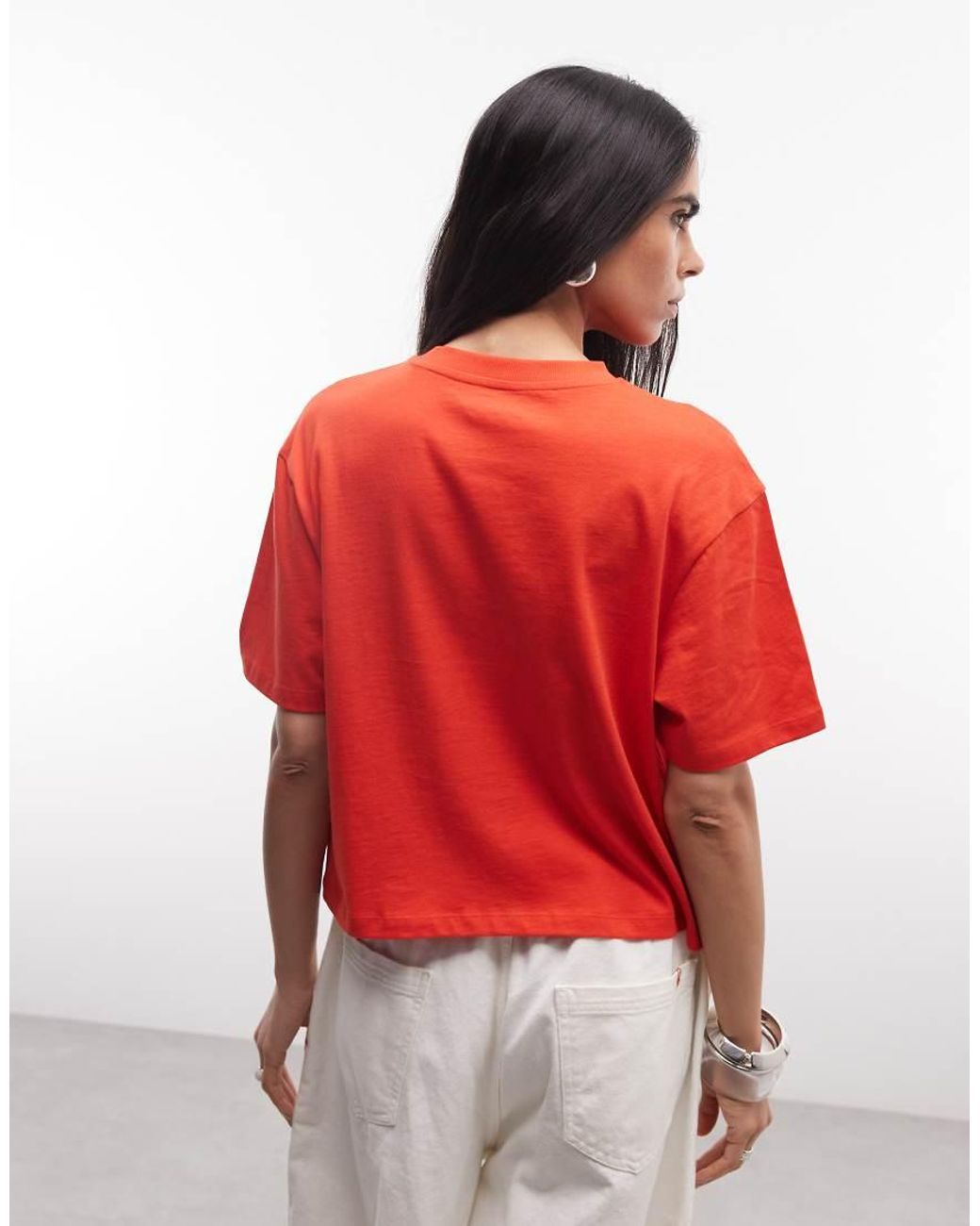Collusion Red Boxy Short Sleeve T-Shirt