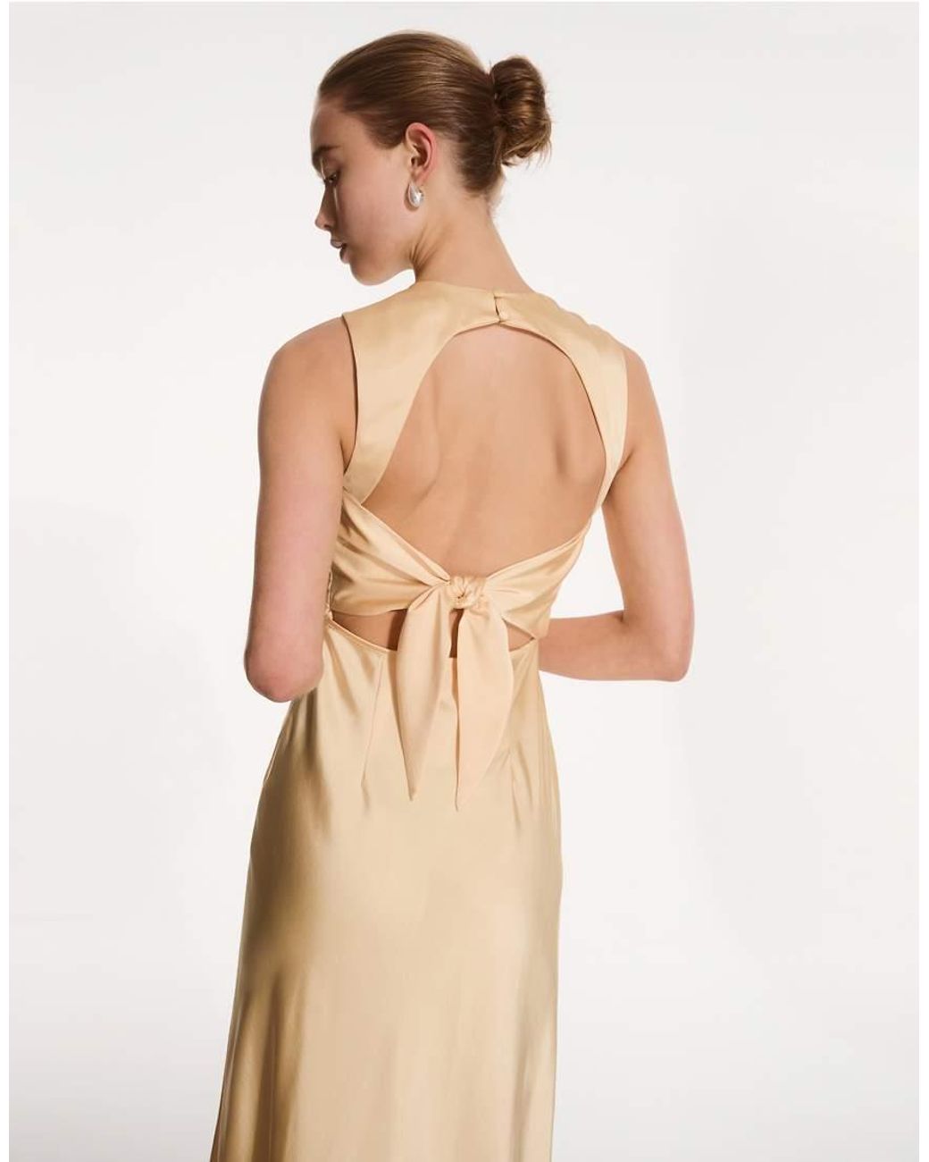 OMNES Natural Nova Satin Bridesmaid Dress