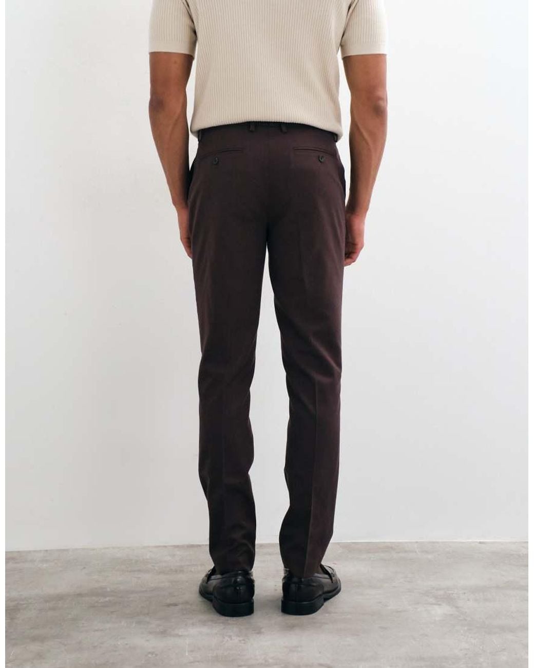 ASOS Brown Slim Suit Trouser for men