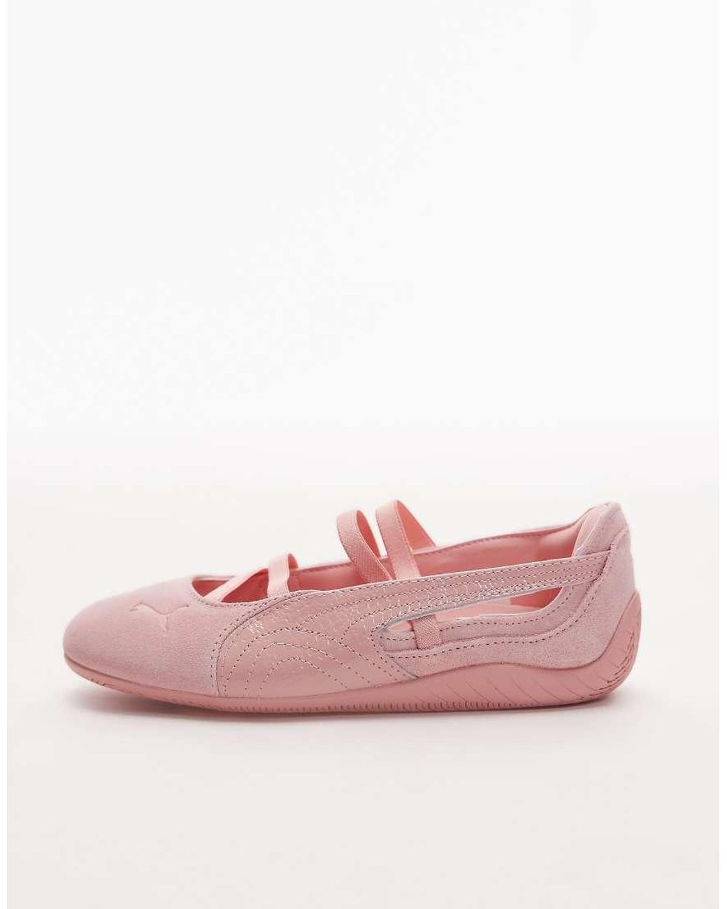 PUMA Pink Speedcat Python Ballet Flats