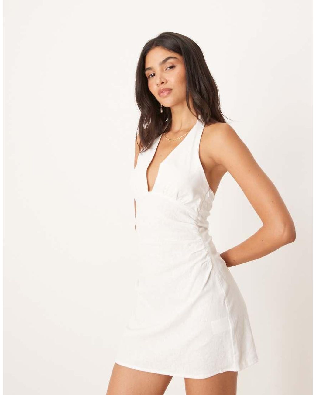 Cotton On Natural Haven Halter Mini Sundress
