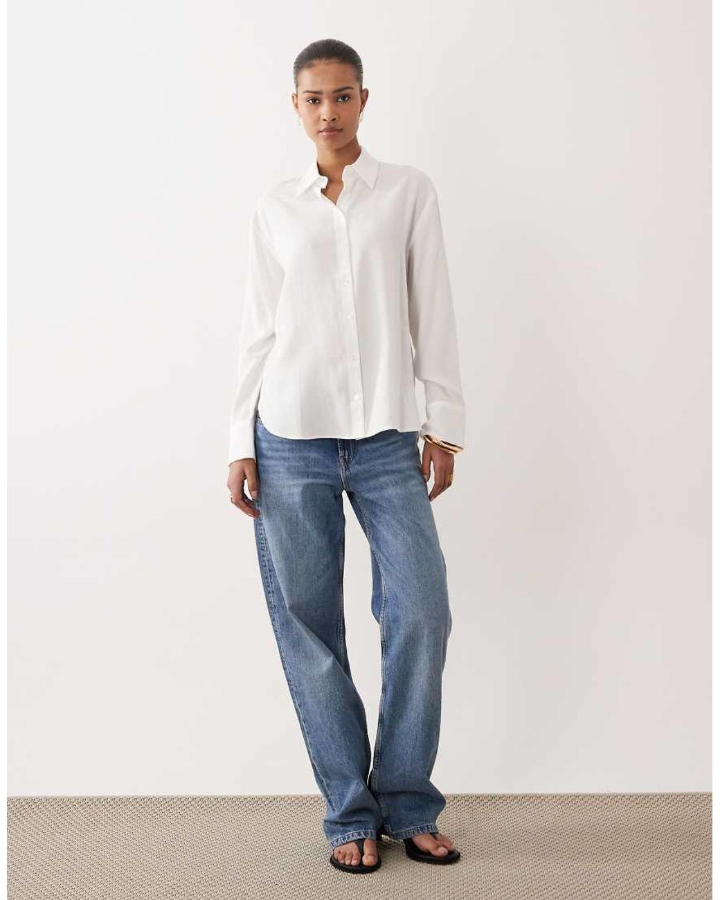 Mango White Classic Shirt