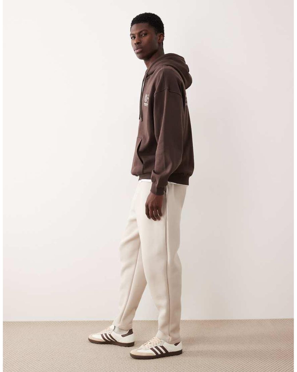 ASOS Natural Heavyweight Tapered jogger for men