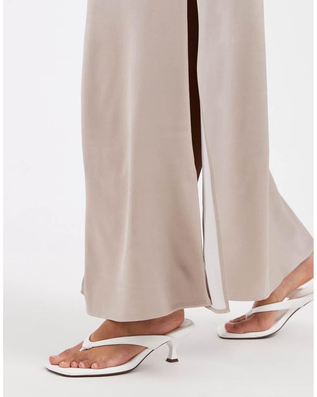 ASOS Natural Sheer Split Side Maxi Skirt