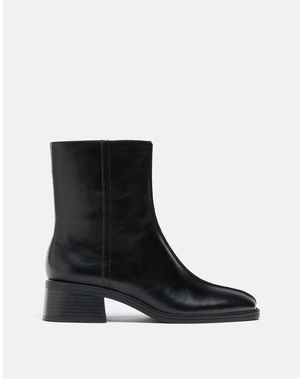 Stradivarius Black Stretch Heeled Boots