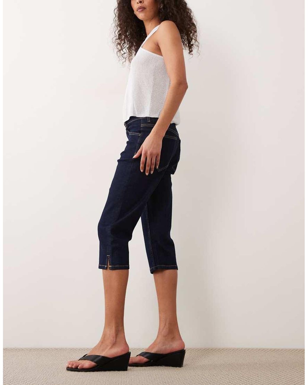 ASOS Blue Capri Jeans With Front Pockets