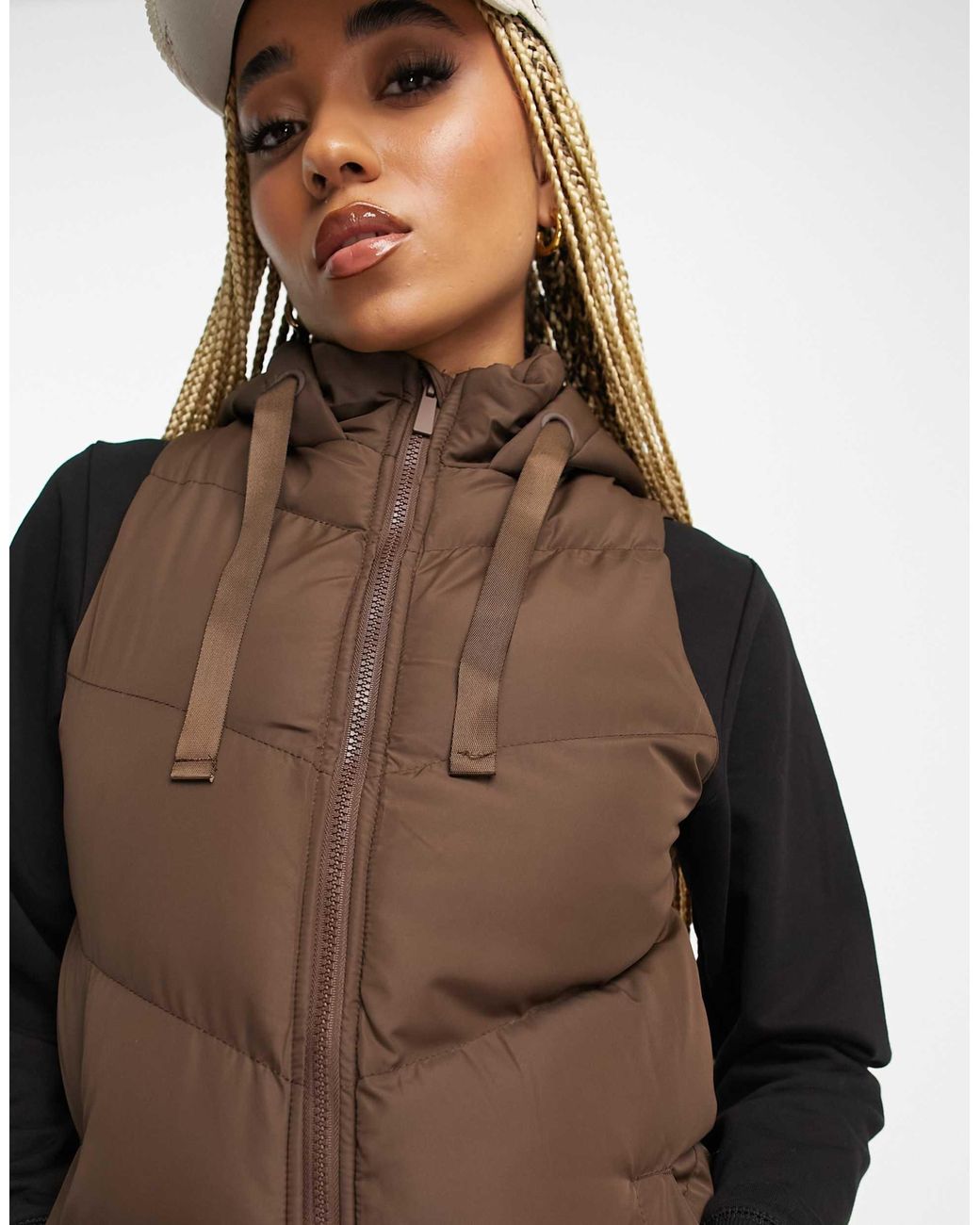 Padded vest with hood hotsell