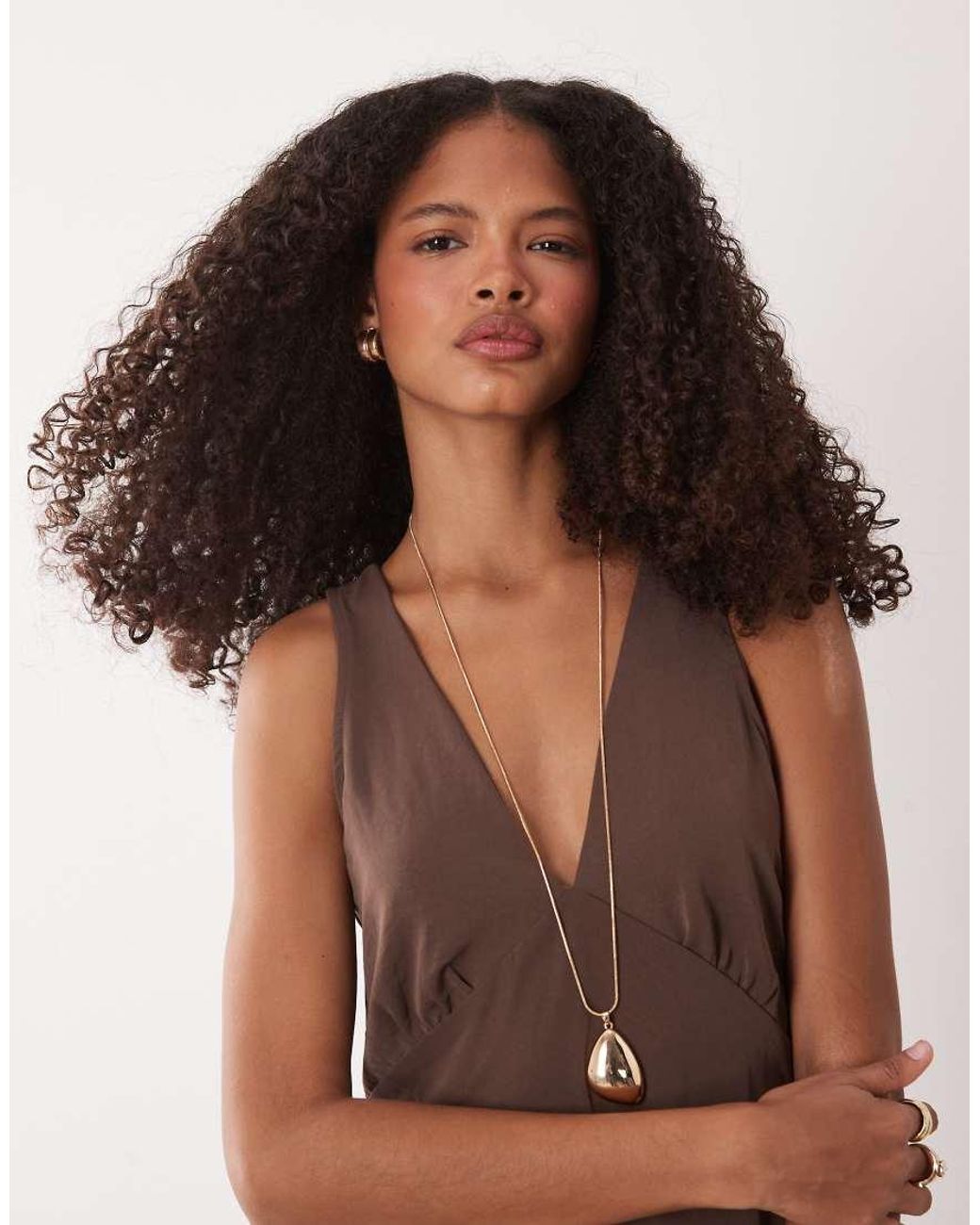 Jdy Brown V-neck Maxi Dress
