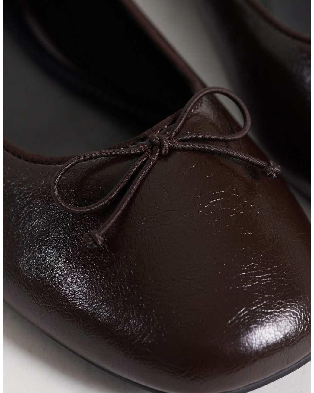 ASOS Black Wide Fit Lion Bow Ballets