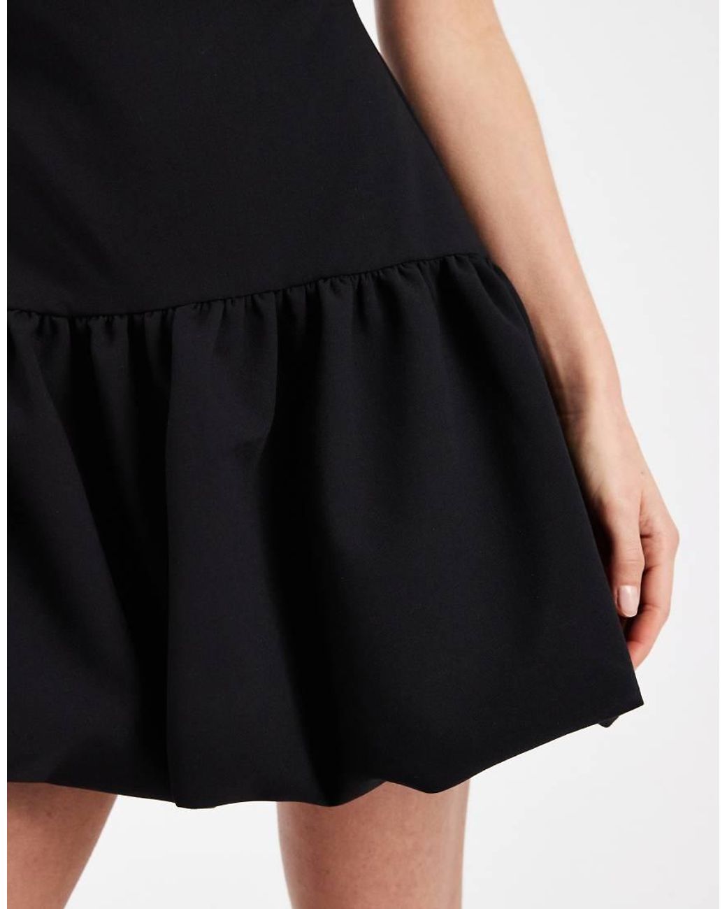 ASOS Black Structured Bubble Hem Mini Dress