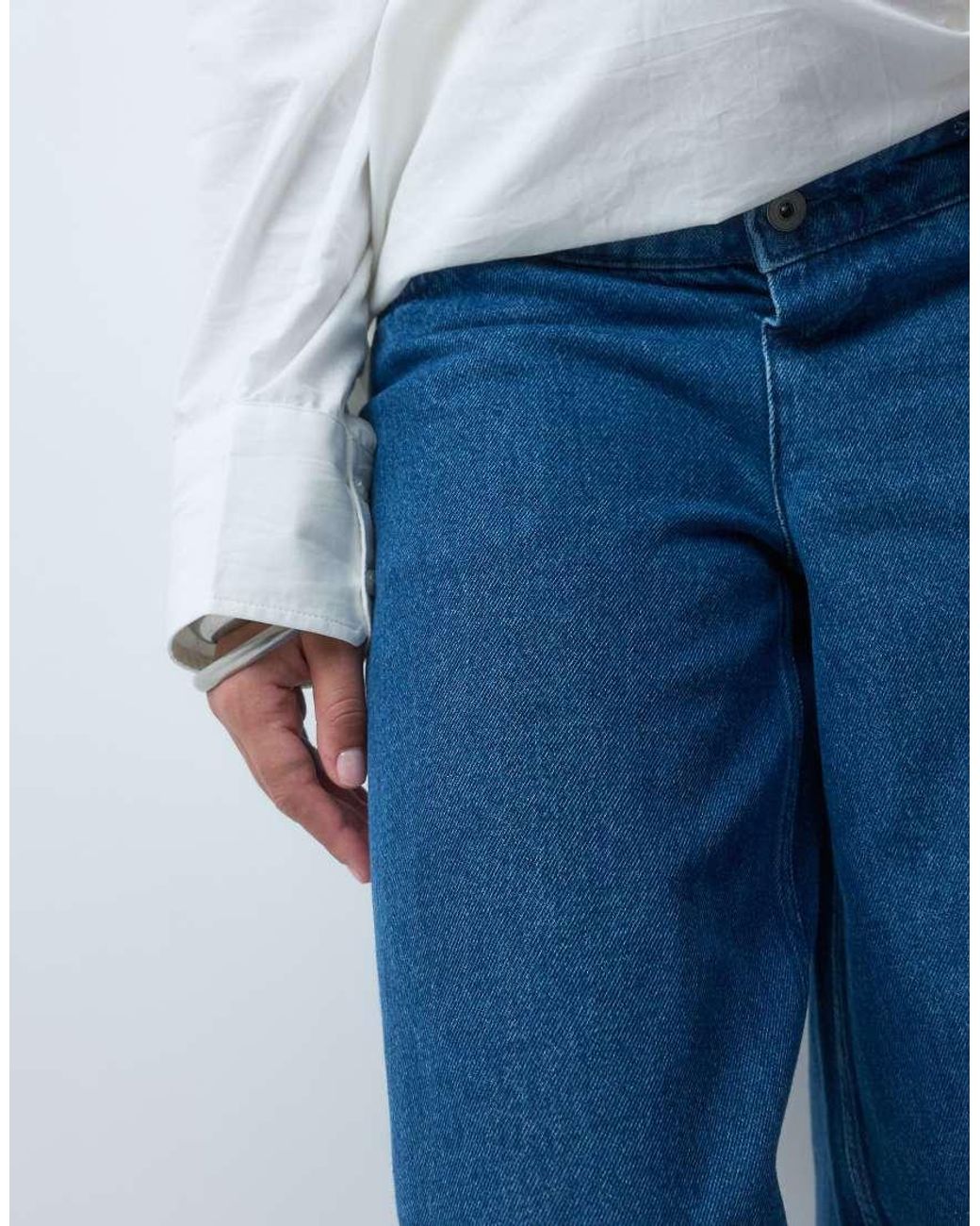 Mama.licious Blue Mamalicious Maternity Under The Bump Barrel Leg Jeans