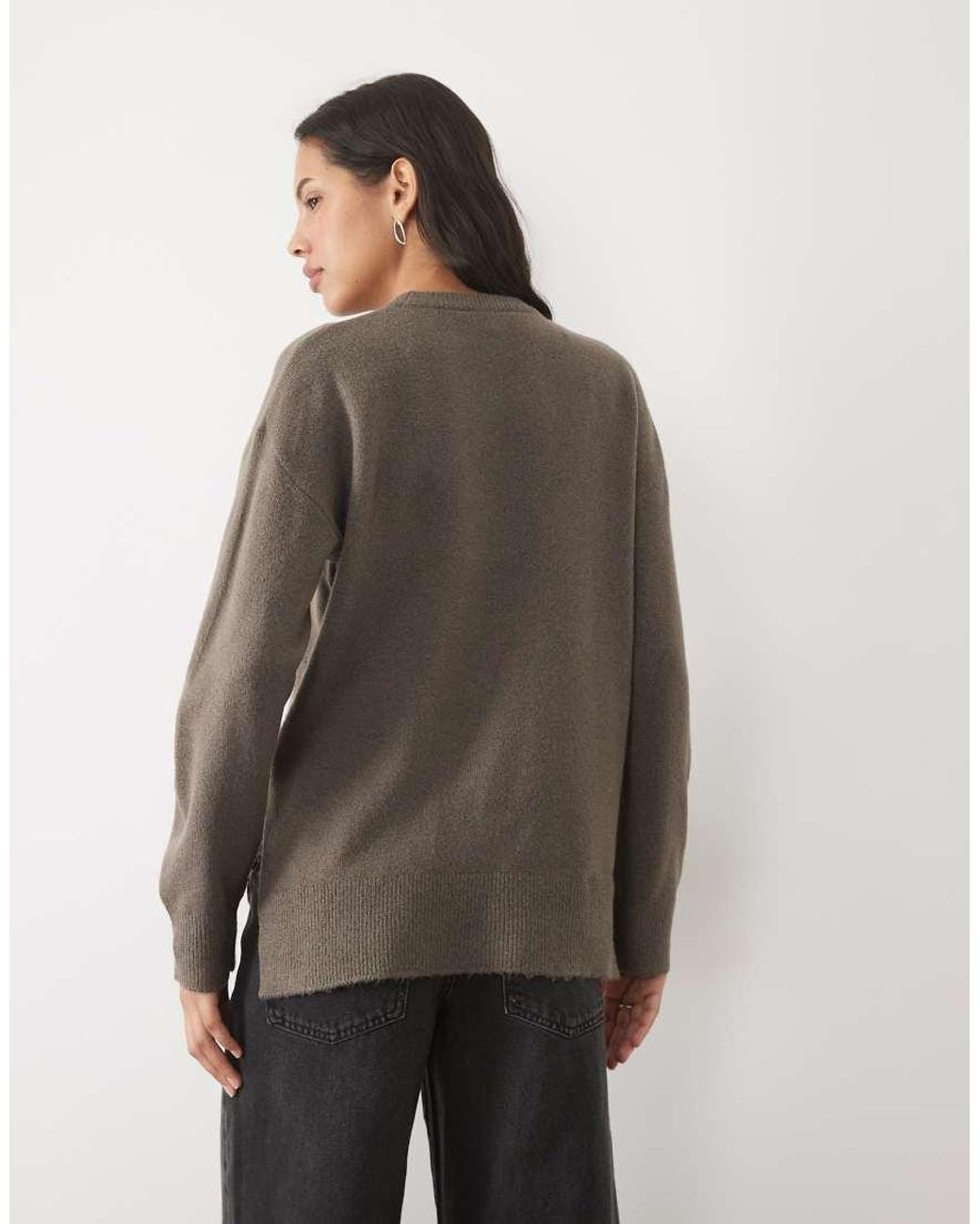 New Look Brown Side Split Jumper