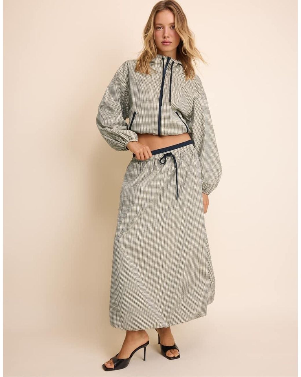 Stradivarius Natural Check Technical Jacket