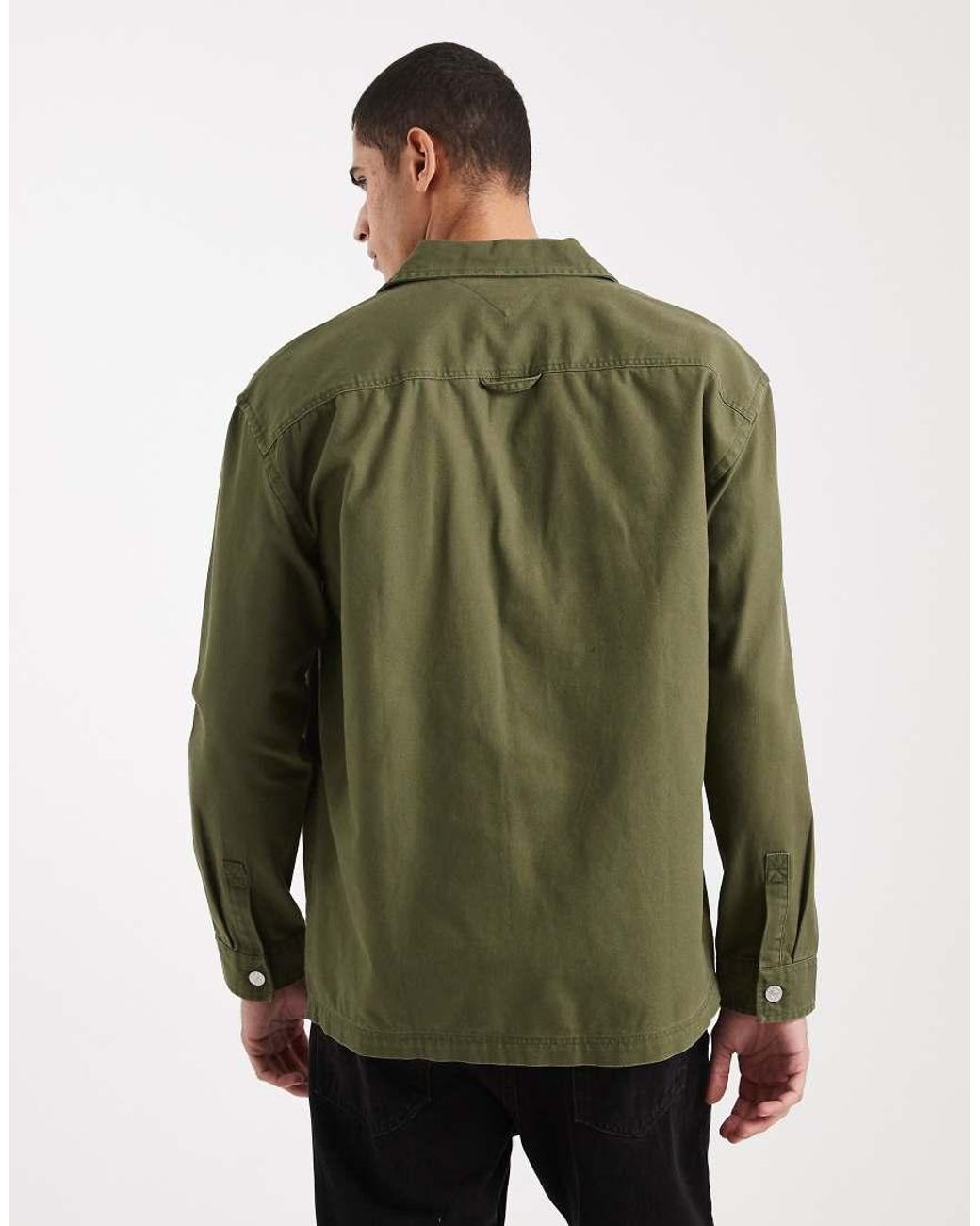 Tommy Hilfiger Green Pocket Logo Overshirt for men
