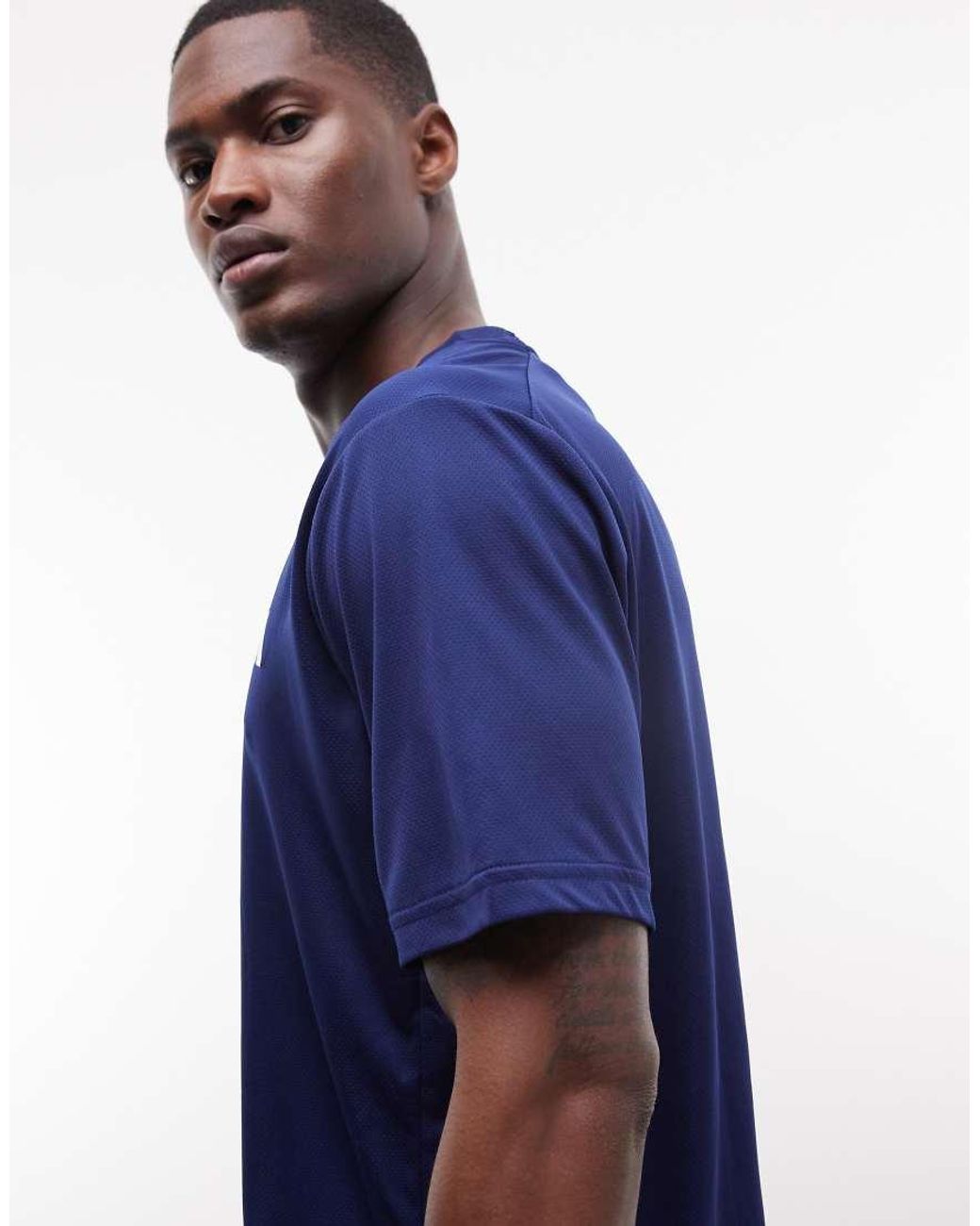 Adidas Originals Blue Adidas Training Workout Essentials Base Tee for men
