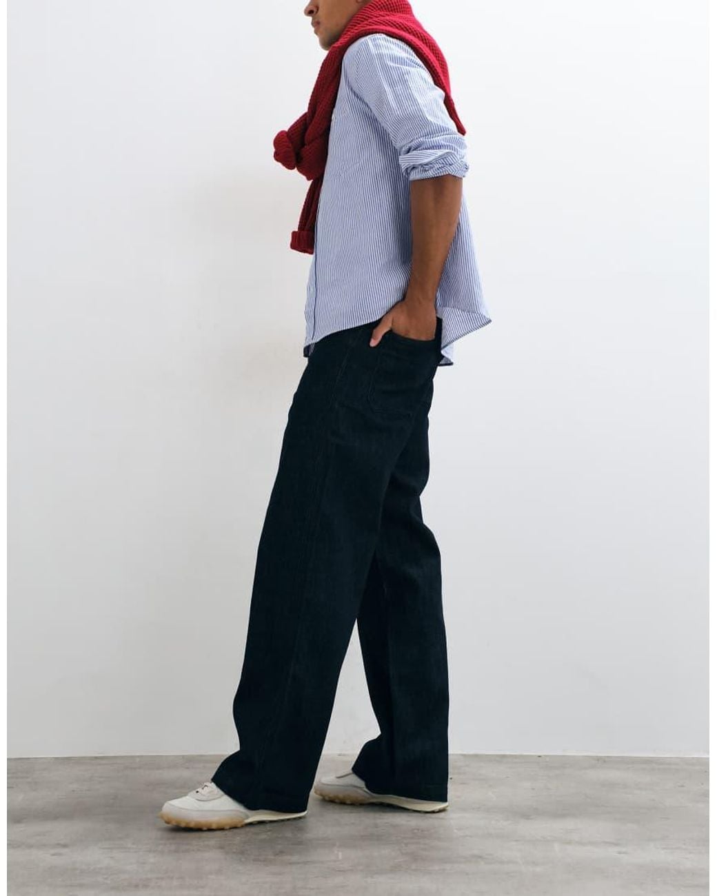 ARKET Blue Wide Leg Denim Jeans for men