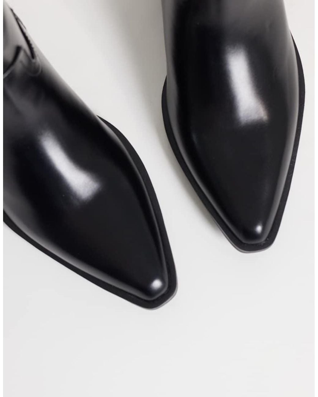 Asos Design Wide Fit Black Carina Western Knee Boots