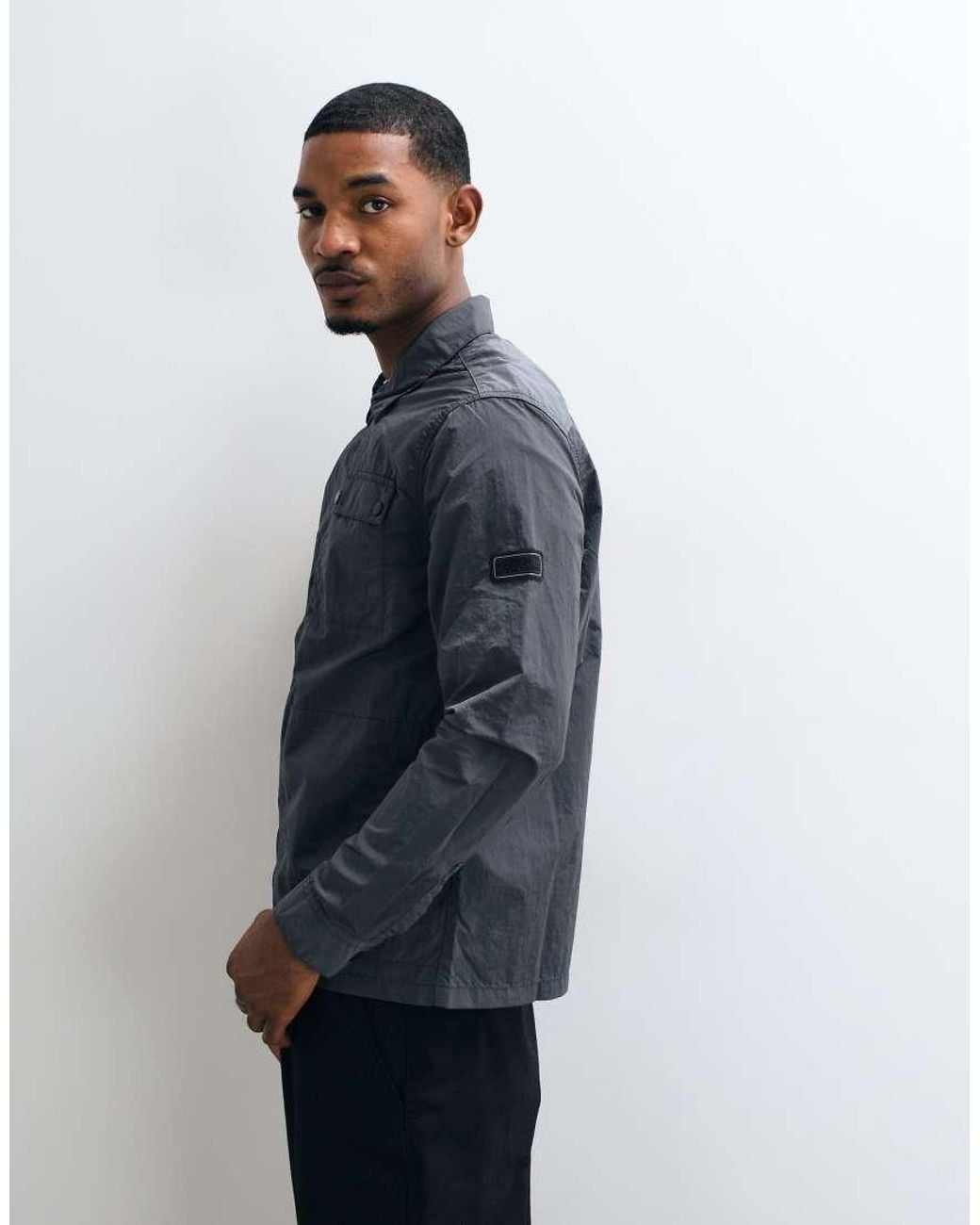 Barbour Blue Inline Zip Through Overshirt for men