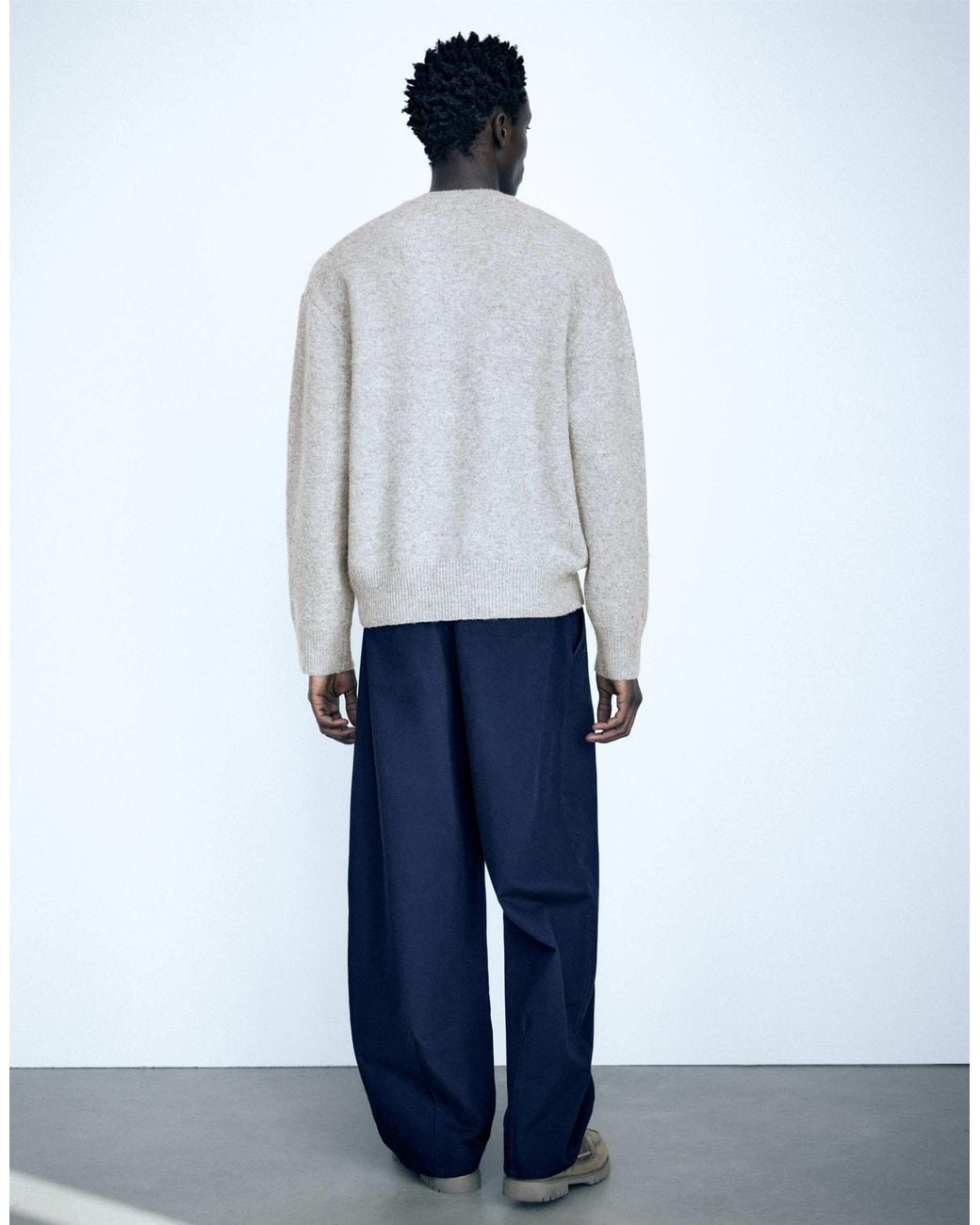 Pull&Bear Basic-pullover mit rundhalsausschnitt in Blue für Herren