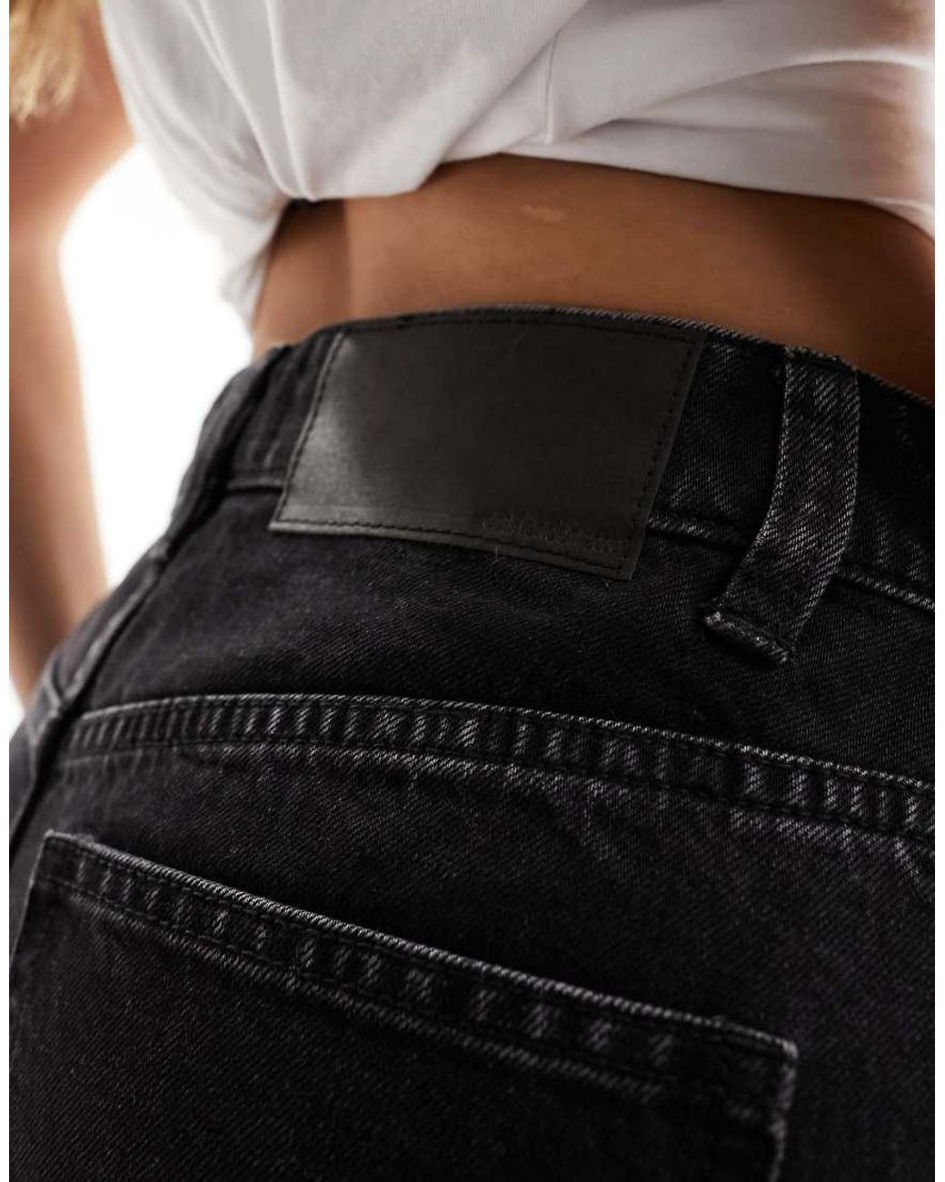 ASOS Black Denim High Waist Mini Skirt