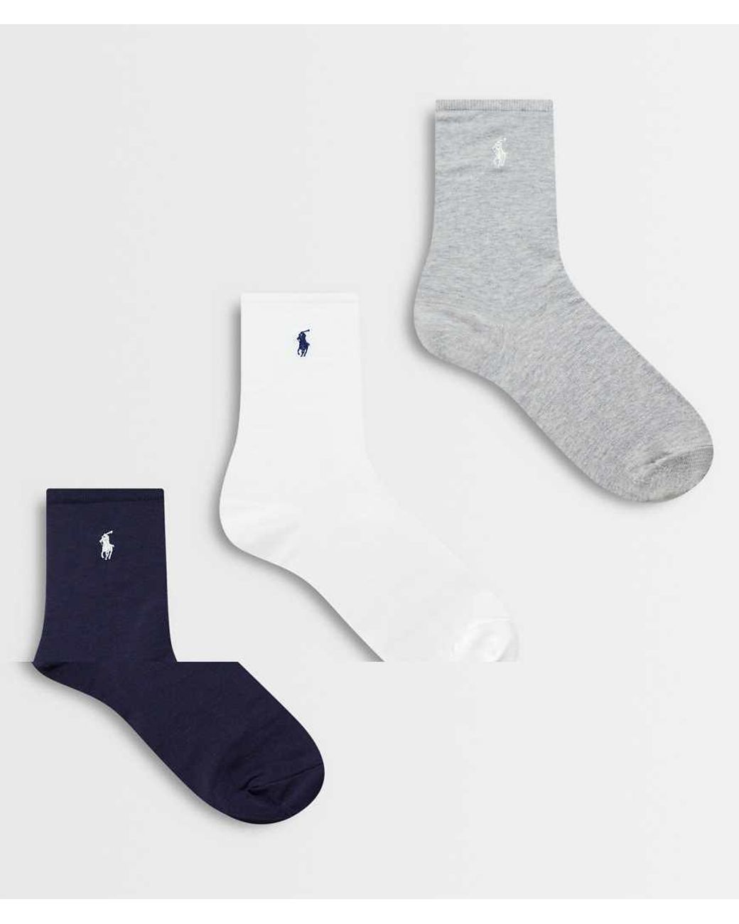 Polo Ralph Lauren White 3 Pack Logo Socks