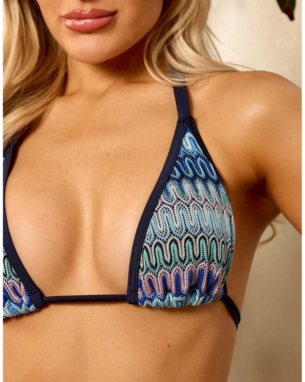 Wolf & Whistle Green X Isabella Whittingham Triangle Knit Bikini Top