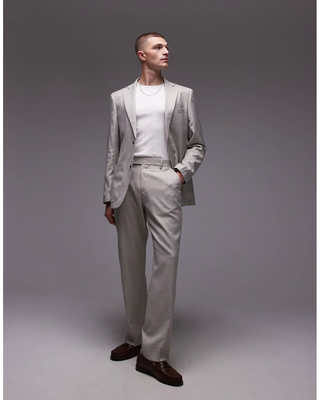 Topman Gray Relaxed Suit Jacket for men