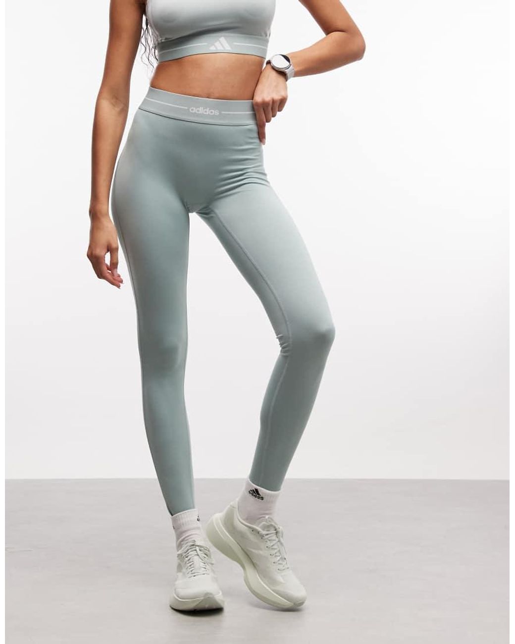 Adidas Originals Green Adidas Training Hyperglam Full Length Leggings