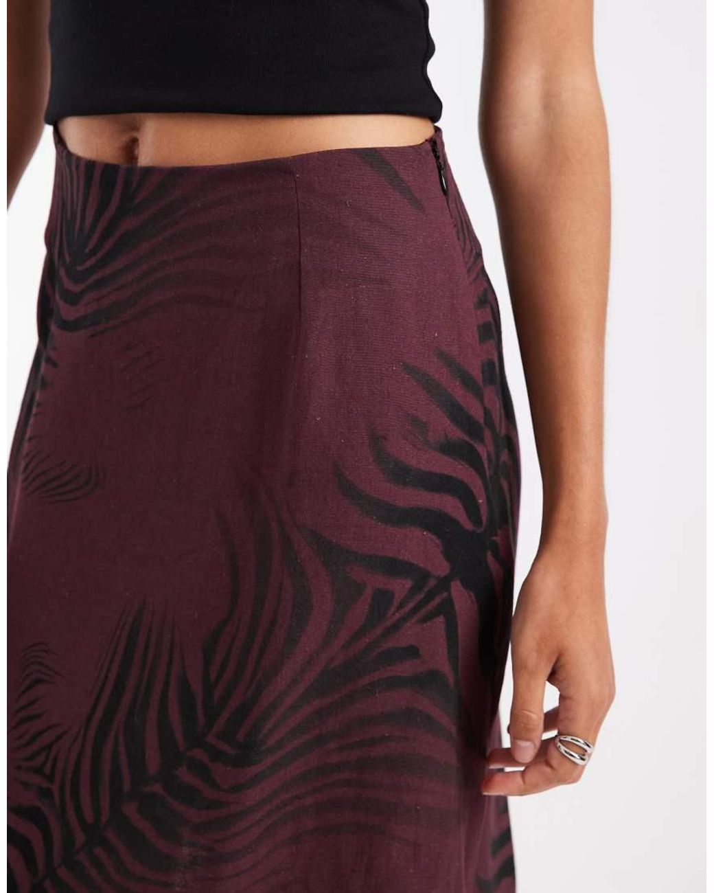 ASOS Purple Awkward Length Midi Slip Skirt