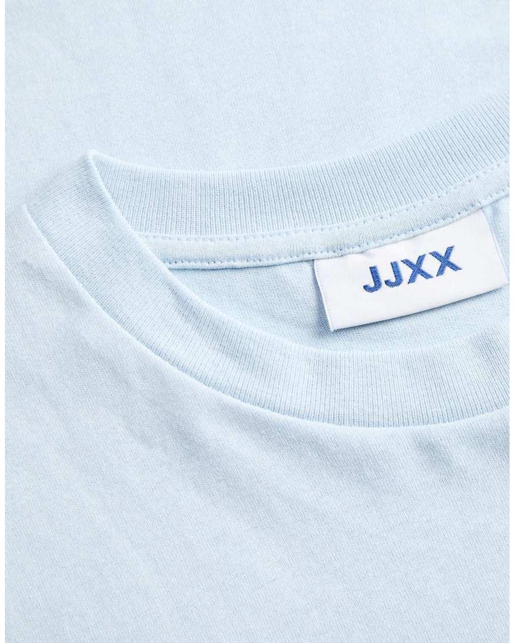 JJXX White Sophia Box Fit Crew Neck Short Sleeve T-shirt